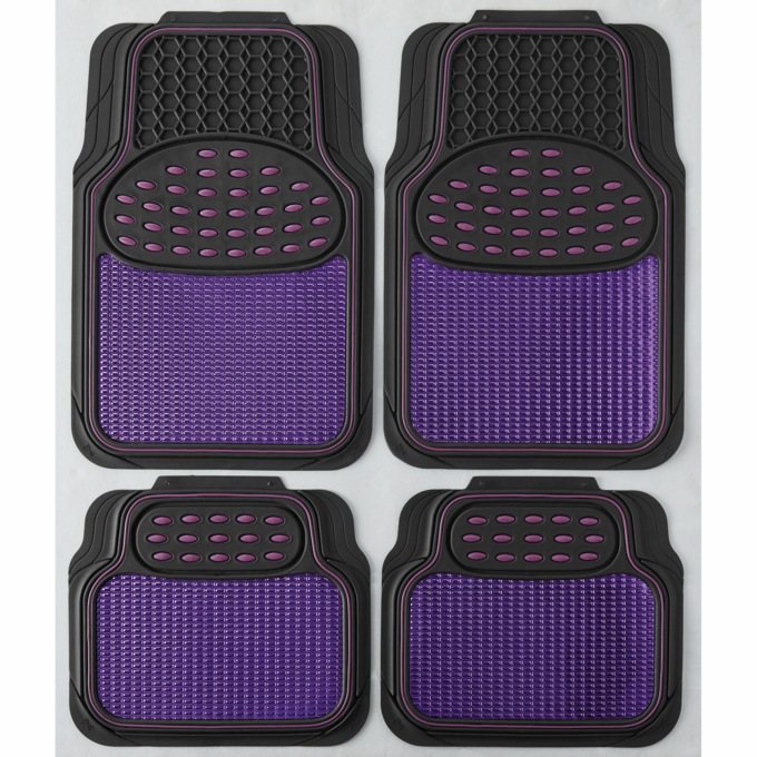 4-Piece Metallic Car Mat Set, , large