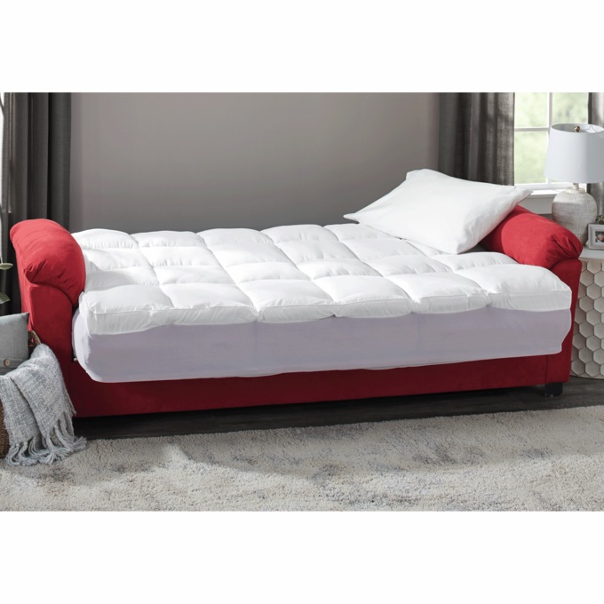 Super Plush Convertible Sofa Bed with Storage, Red, large