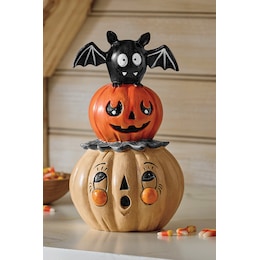 Vintage-Style Halloween Pumpkin Stack, , large