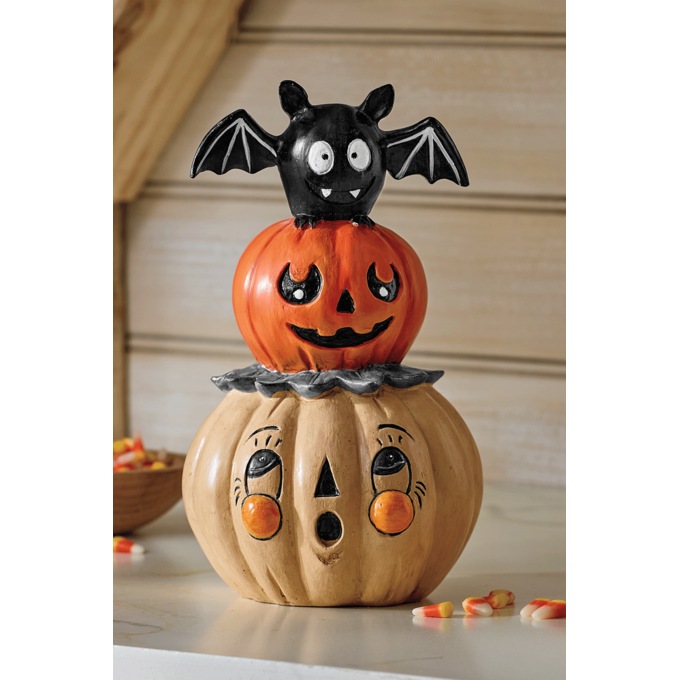 Vintage-Style Halloween Pumpkin Stack, Multi, large