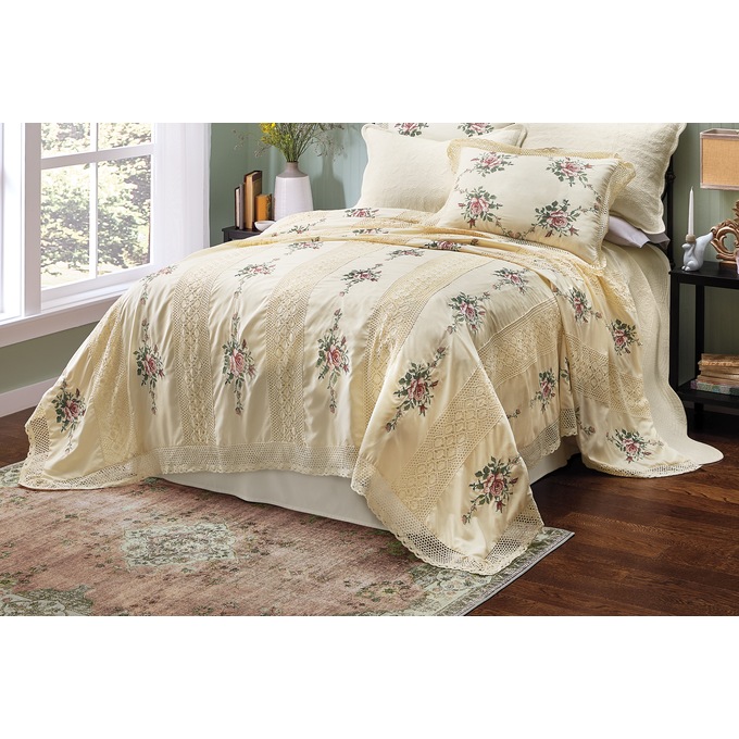 Grace Crochet Lace Embroidered Standard Sham, Multi, large