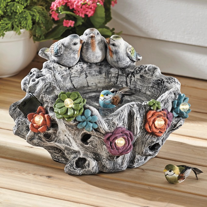 Solar Birdbath, , large