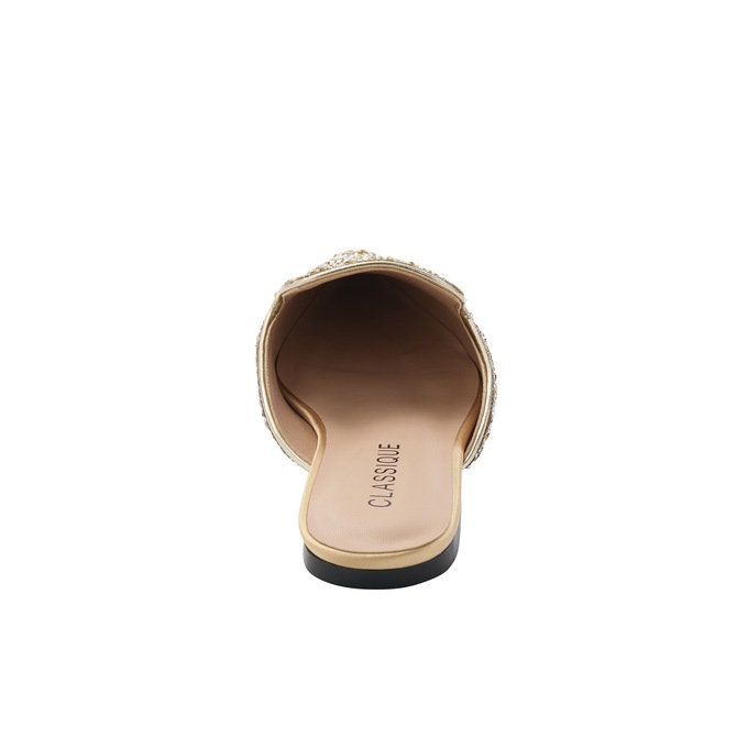 Rhinestone Satin Mule &ndash; Low Heel Slip-On Dress Shoe with Sparkling Crystals, , large