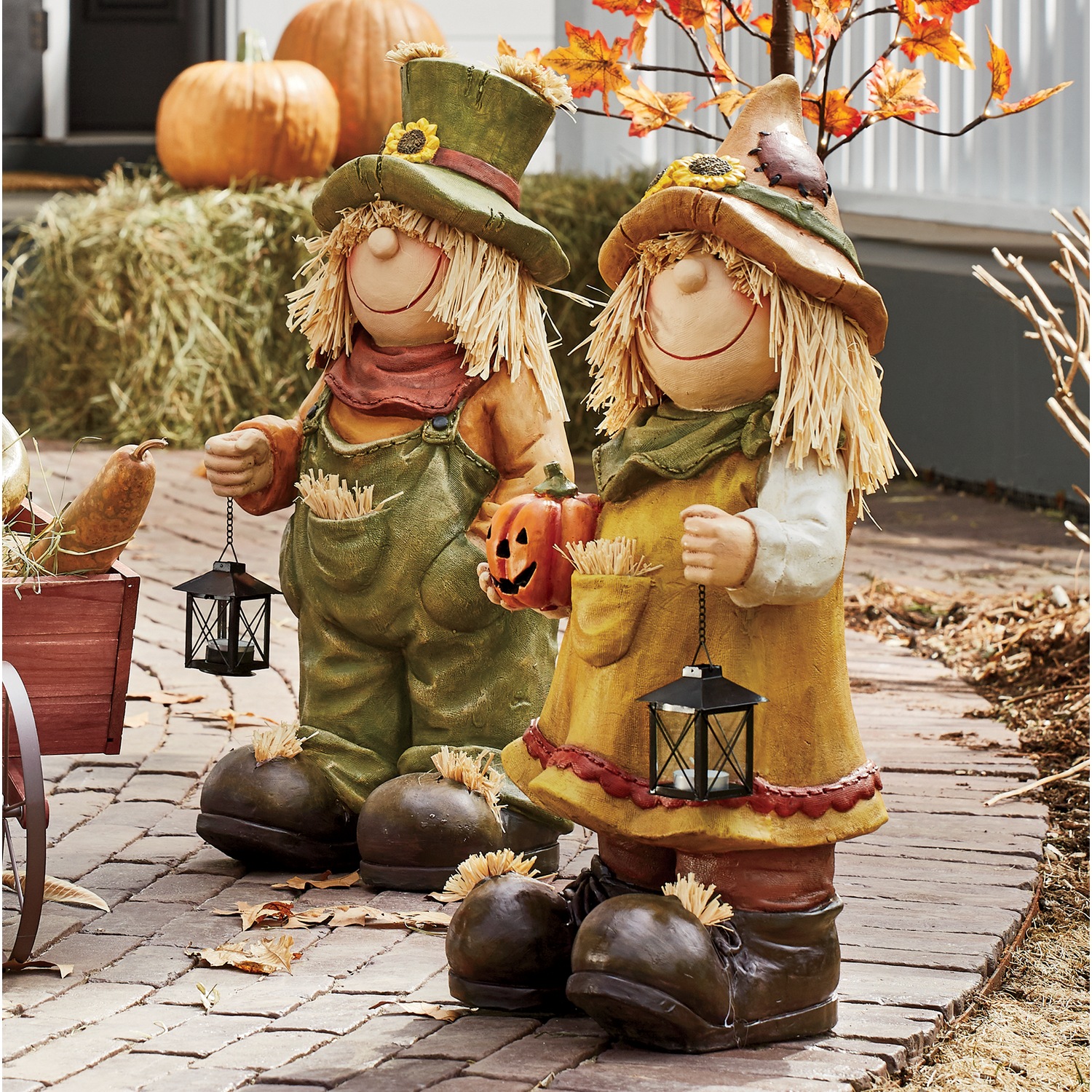 Scarecrow with Lantern Country Door