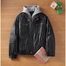Hooded Faux-Leather Jacket, , large