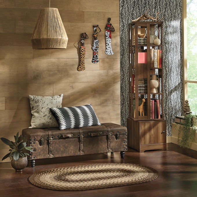 Lee Buckle Storage Bench, Brown, large