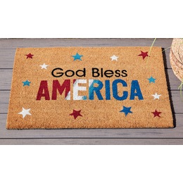 God Bless America Coir LED Mat - 20&quot; X 30&quot;, , large
