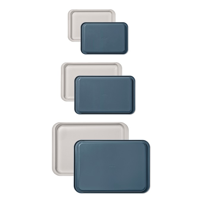 OXO Good Grips 3-Piece Nonstick Bakeware Set, Storm Blue, large