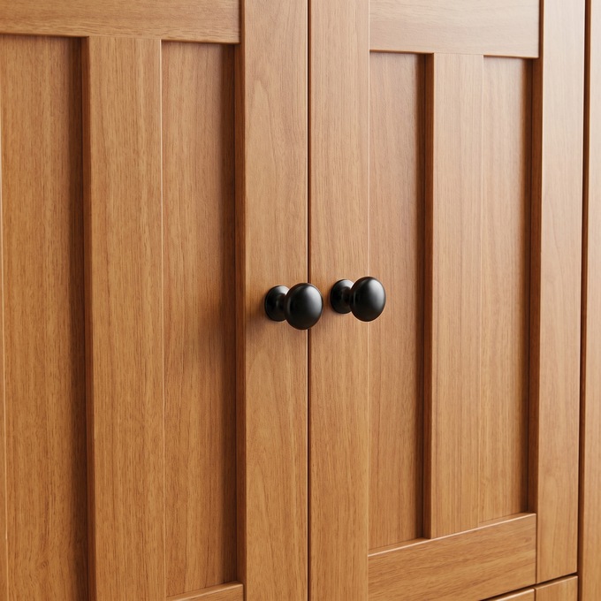 Katie Tall Cabinet with 8 Doors, Black Oak, large