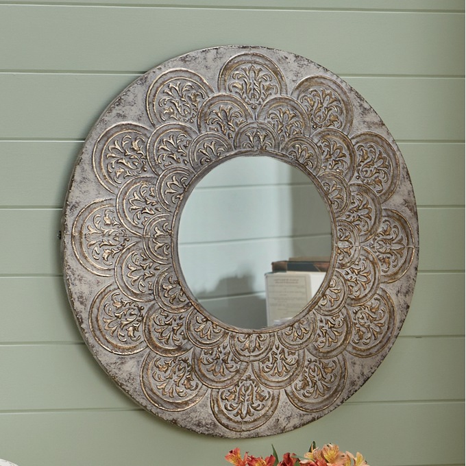 Monica Embossed Wall Mirror, , large
