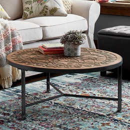 Mandala Carved Coffee Table, , large