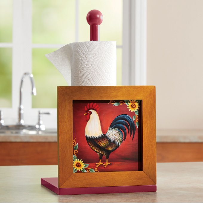 Rooster paper towel discount holder