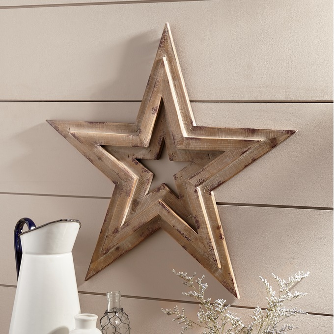 Wood Star Wall Decor Country Door