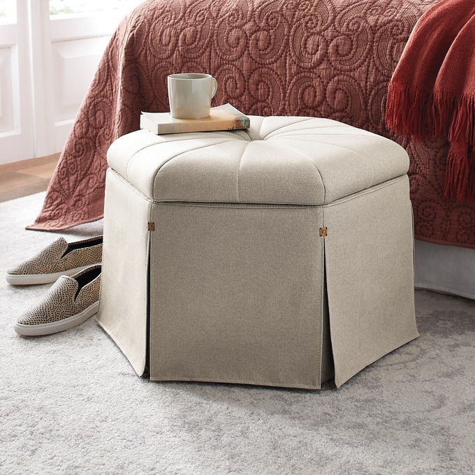 Waverly Shoe Storage Ottoman, , large