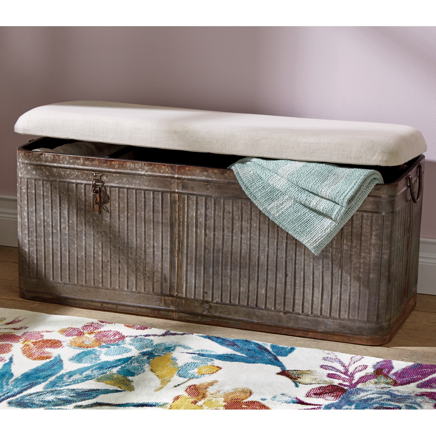 Galvanized Storage Bench Country Door