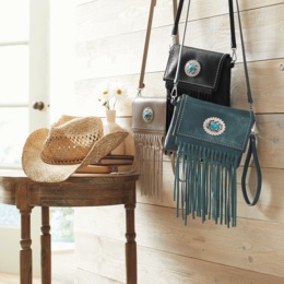 M.C. Handbags Lily Fringe Crossbody , , large