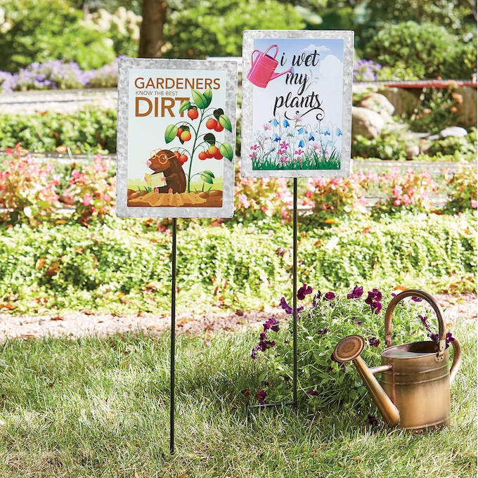 Galvanized Metal Garden Sign, , large