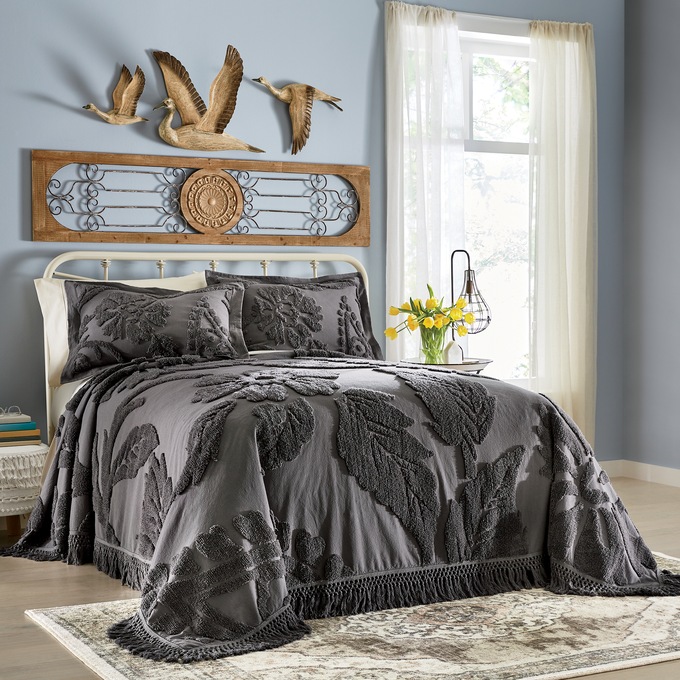 Positano Chenille Bedspread, , large