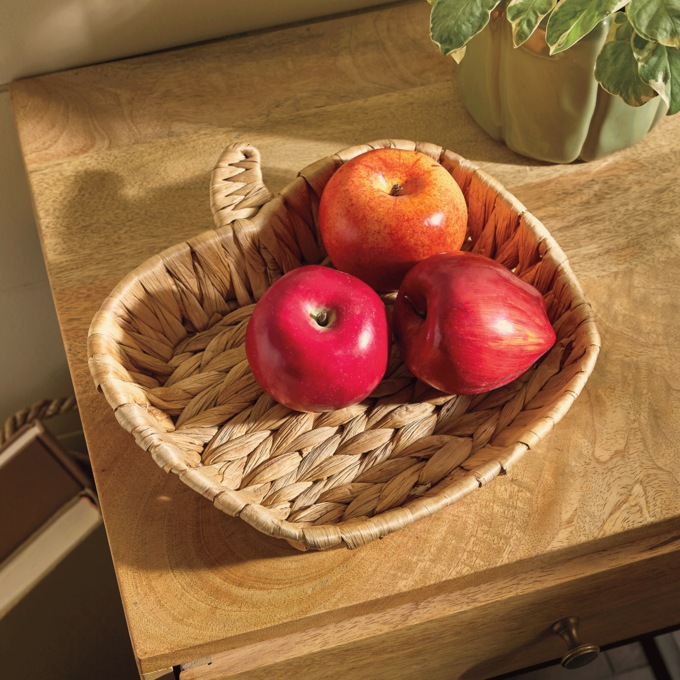 Woven Pumpkin Decorative Tray, Natural, large