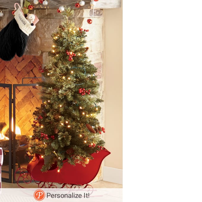 4-Foot Christmas Tree in Red Sled, , large