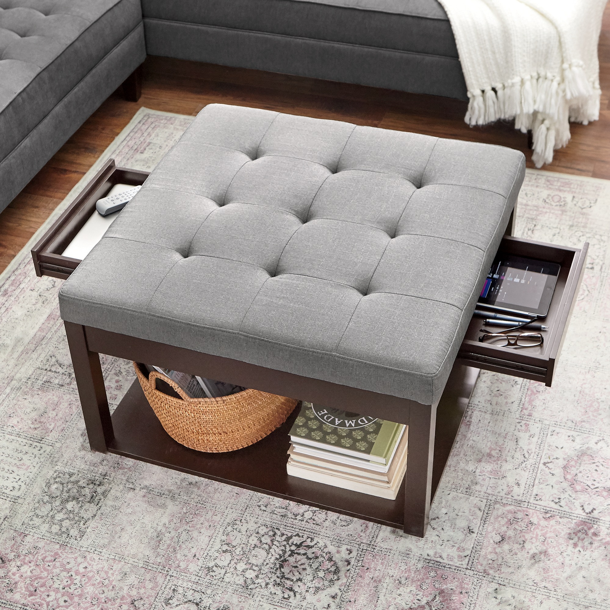 Square Ottoman/Coffee Table Country Door - Square Ottoman/Coffee Table Country Door
