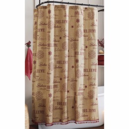 Rustic Holiday Shower Curtain, , large