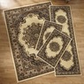 4-Piece Plush Floral Kirman Rug Set with Runner and Mats, Ivory, large