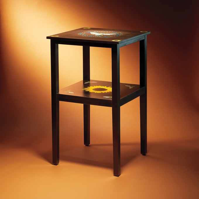 Sunflower & Bee Accent Table, , large