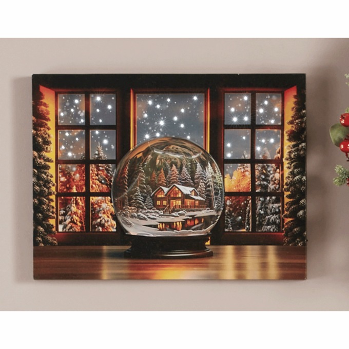 Lit Snowglobe Wall Art, , large
