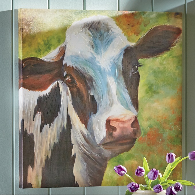 Daisy Cow Canvas Art Country Door