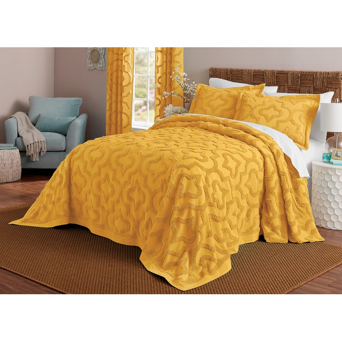Color Connection Chenille Bedspread, Sham and Panel Pair, , large