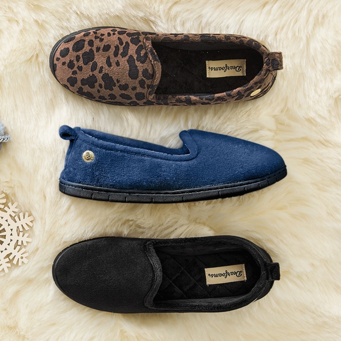 Rachel Velour Closed Back Slipper, , large