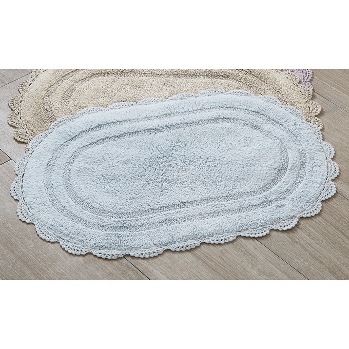 Oval Crochet Bath Mat, , large