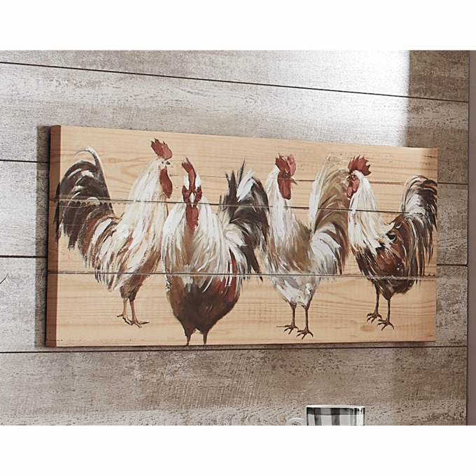 Flock of Roosters Wall Art, , large