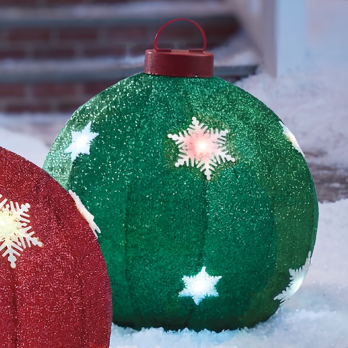 Lit Collapsible Holiday Ornament D&eacute;cor, Green, large
