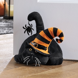 Black Cat Weighted Doorstop, , large