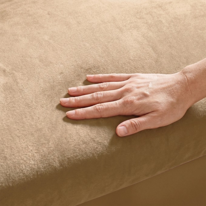 Super Plush Convertible Sofa Bed with Storage, Tan, large