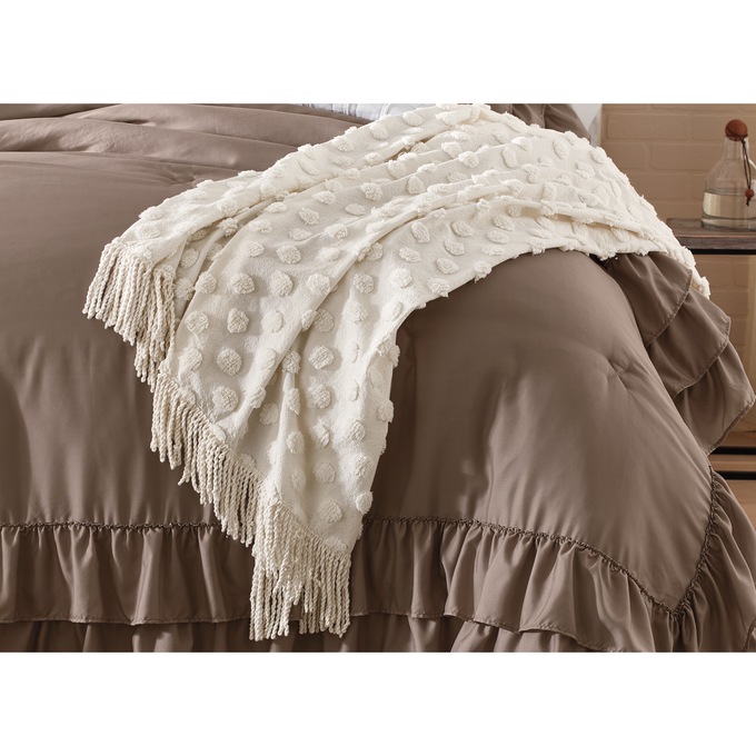 Chenille Dot Throw, , large