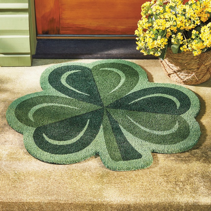 Shamrock-Shaped Coir Mat, , large