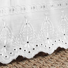 Scalloped Eyelet Cotton Bedskirt, , large