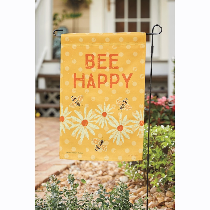 Bee Happy Garden Flag, Yellow, large