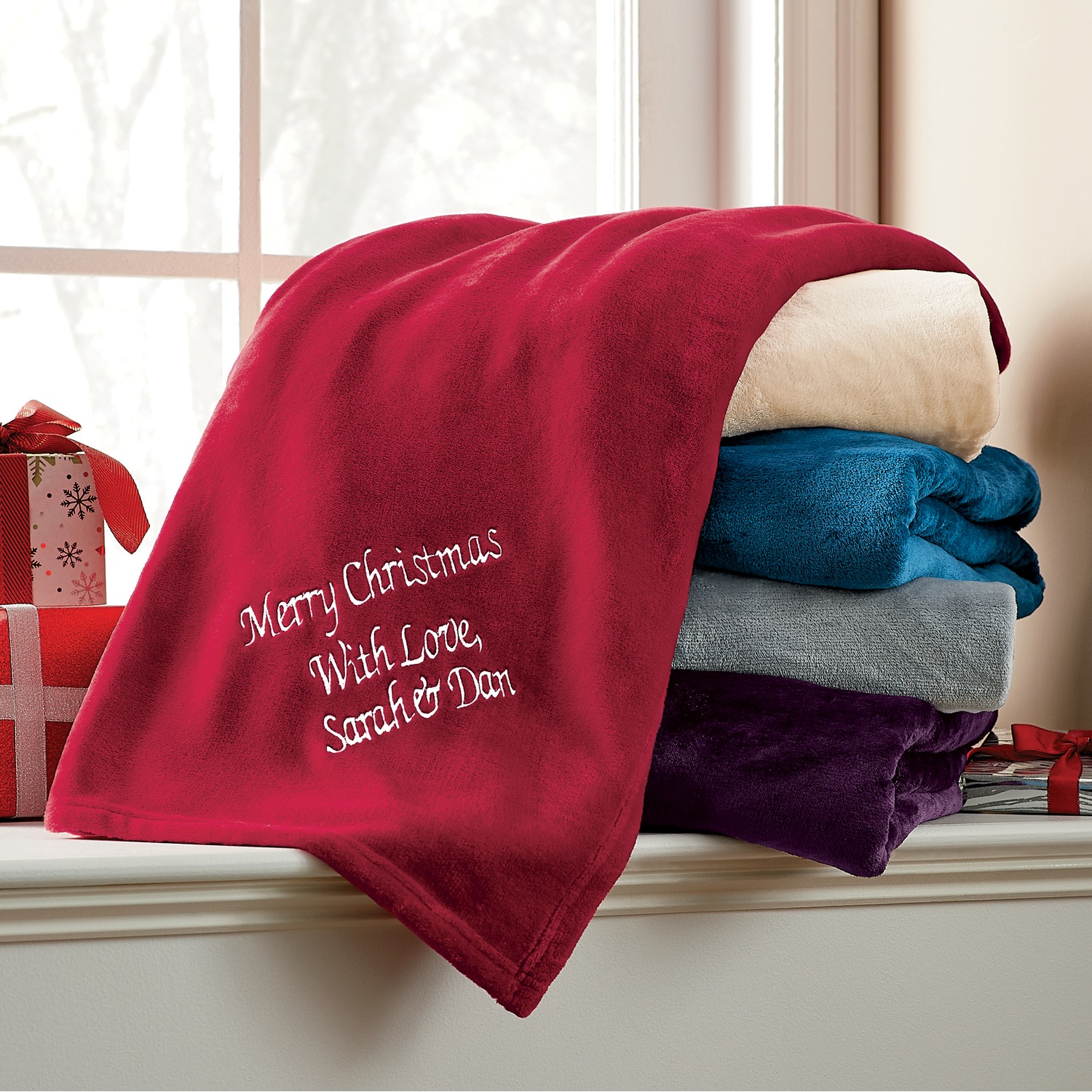 Personalized Plush Throw Country Door