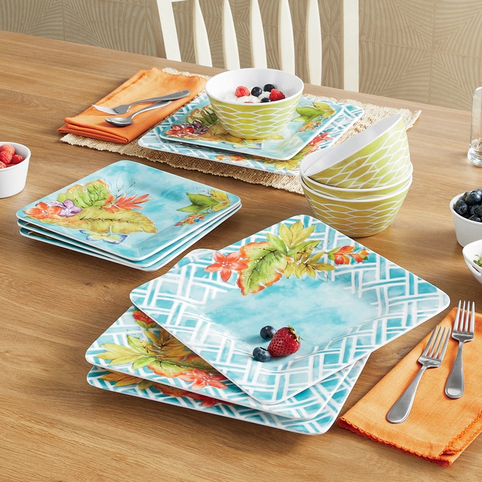 12-Piece Tropics Dinnerware Set, , large