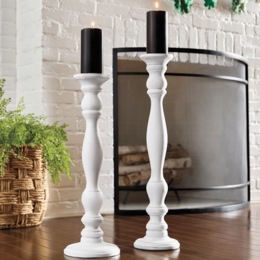 Set of 2 Farmhouse Floor Candleholders, , large