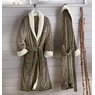 Faux-Sherpa Trim Unisex Robe, , large