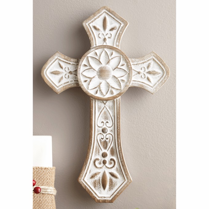 Carved Wall Table Cross, , large