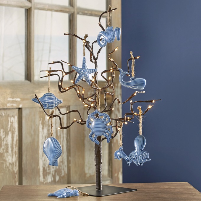 Set of 9 Coastal Ornaments Country Door