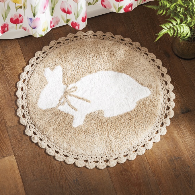 Crochet Bunny Bath Mat, , large