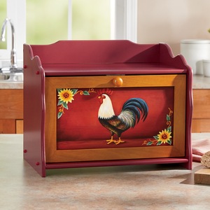 Red Rooster Breadbox, , large