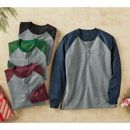 Raglan Fleece Henley, , large